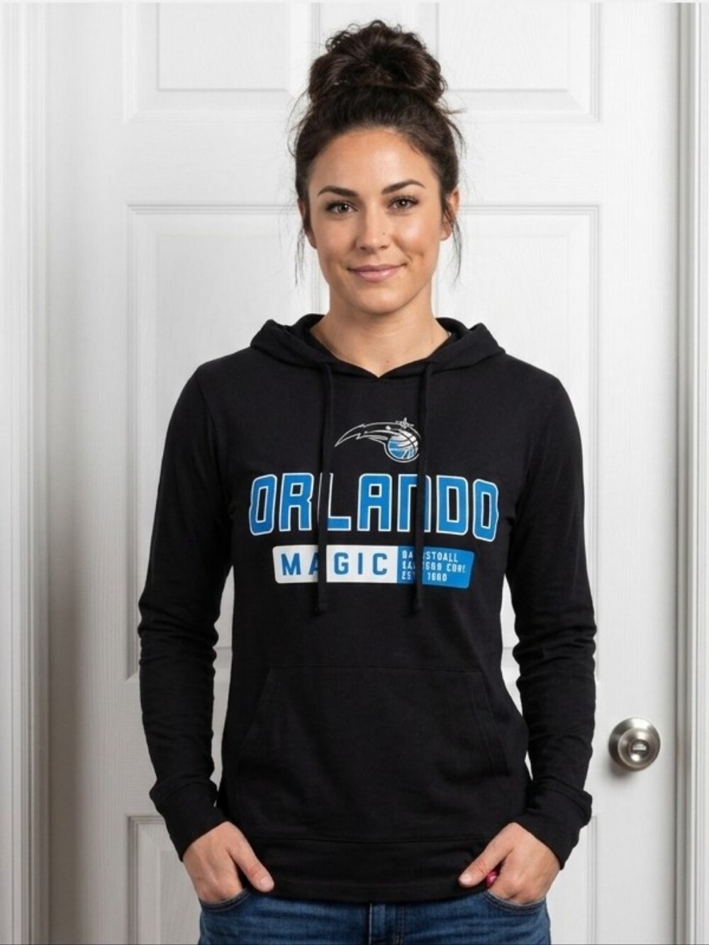 Sportiqe  NBA Orlando Magic Hoodie Size XS Women's Black Lightweight